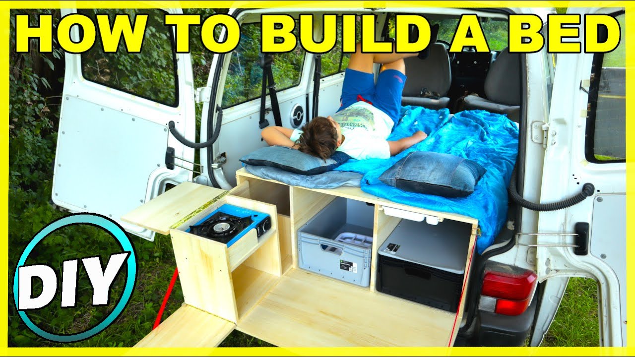 How To Build a Simple Mini Camper Van Bed DIY (EP. 02) - YouTube