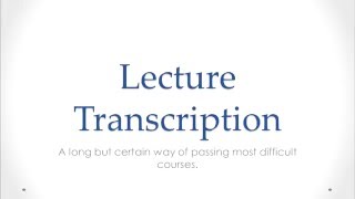 Solid Study Method - Lecture Transcription