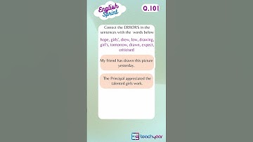 Q101) Error Detection and Correction | Fix the errors in the sentence | English Grammar