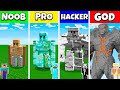 INSIDE GOLEM HOUSE BASE BUILD CHALLENGE - Minecraft Battle NOOB vs PRO vs HACKER vs GOD / Animation
