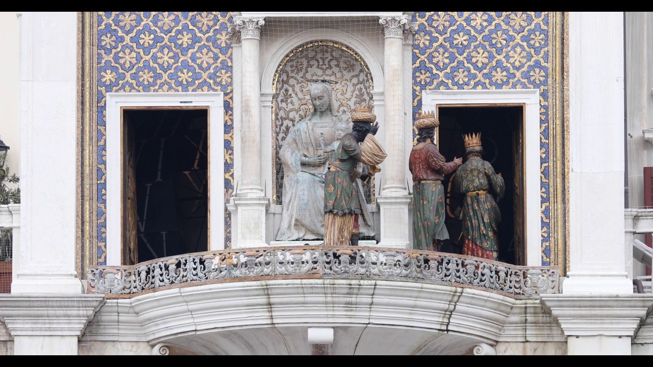 Epiphany in Saint Mark's Square - the Wise Men of the clock tower - January 2020