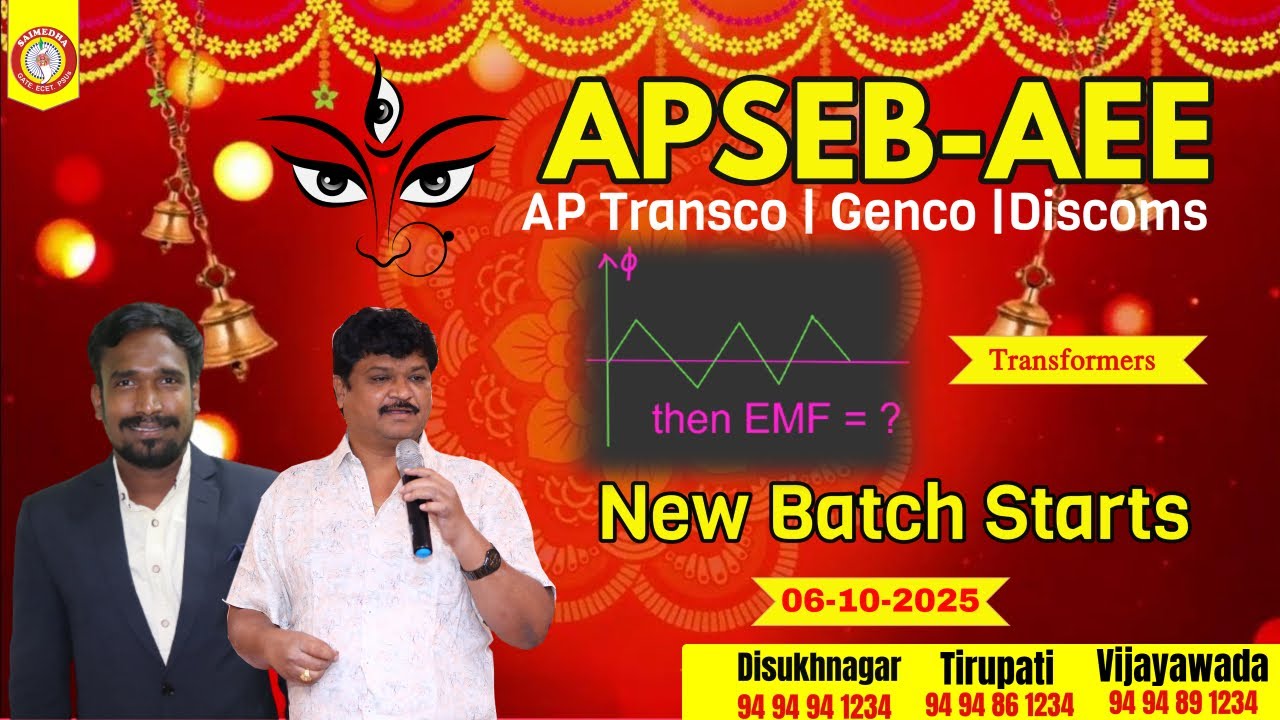 GENCO | TRANSCO |DISCOMS |AE NOTIFICATION 2025 |emf equation of the transformer |saimedha
