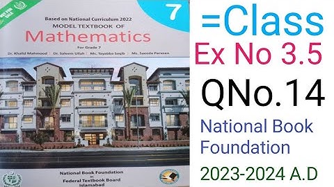 Mathematic Class 7 Exercise 3.5 Question No 14 National Book Foundational