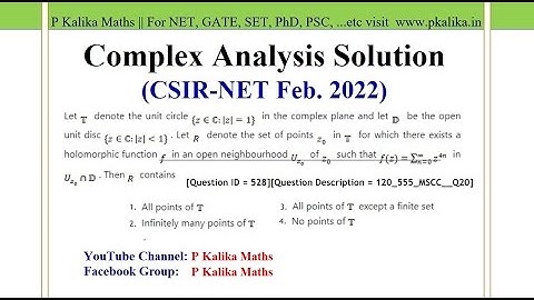 CSIR NET Feb 2022- Complex Analysis Solution || Holomorphic function on Unit disc, Que ID 528
