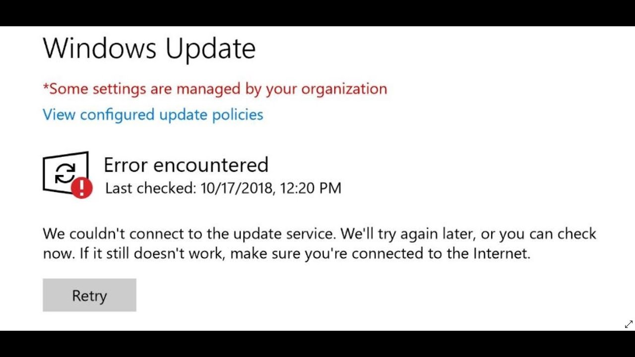 windows update cannot connect to update service windows update cannot connect to update service
