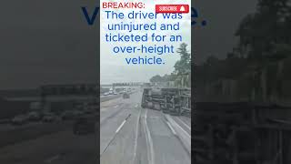 Tractor Trailer Crashes Into Overpass and Overturns on NY Thruway  Driver Ticketed