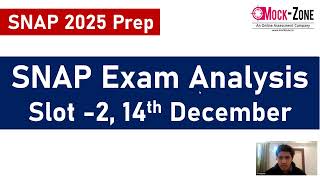 Snap 2025 Exam First Cut Analysis - Slot 2, 14Th December Mock Zone