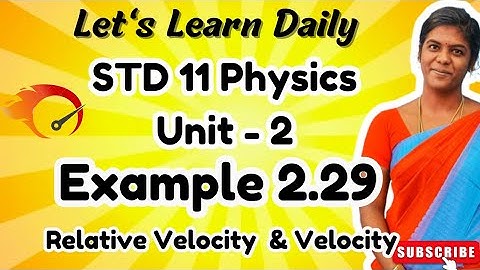 STD 11 Physics Chapter-2 Example 2.29 | Relative Velocity #physicswithpandieswari