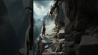 Goat climbing #MountainGoat #GoatClimbing #IbexGoat #Ibex #Climbing #Goats #Animals #Shorts