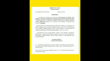 Commencement Notification: 5th Semester UG(CBCSS-UG&CUCBCSS-UG)Reg/Sup/Imp Examinations November2022