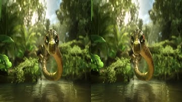 3D Snake Side By Side Best Pop Out! - For Active Glasses 3D