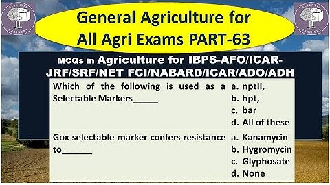 General Agriculture MCQs (Part-63) for IFFCO-AGT/ICAR-JRF /SRF/ NET/ IBPS-AFO/FCI/BHU/UPSC/ADO/ADH