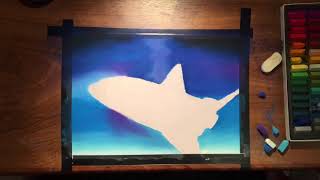 Rocket soft pastel drawing time lapse screenshot 5