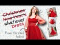 Making a super girly ✨glittery✨holiday dress from thrifted fabric | my last sewing project of 2023