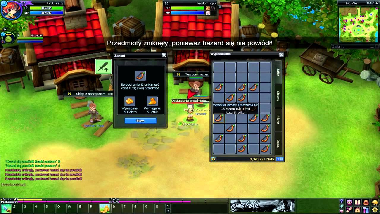 NosTale.PL - Hazardowanie + ulepszanie łuków na 15lvl