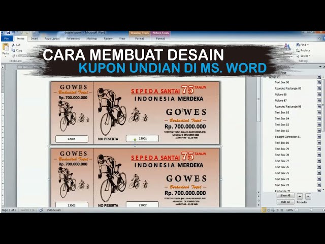 Cara Membuat Kupon Undian Dengan Ms Word 