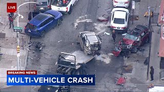 2 seriously injured in multi-vehicle crash in North Philadelphia