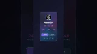 3D Profile Card | Glassmorphism Effect