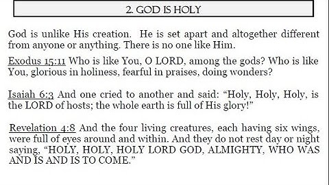 2. GOD IS HOLY