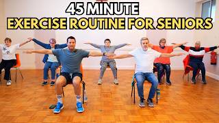 Full Body Senior Exercise Routine | 45 Minutes Chair Workout
