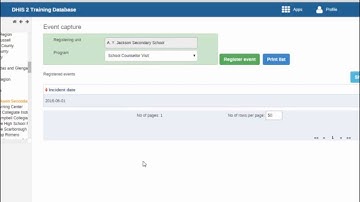 DHIS2 Assignment: Data Entry Event Capture
