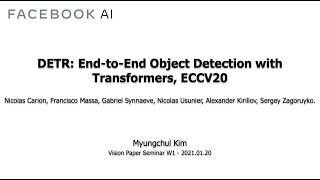 VPS-01: DETR: End-to-End Object Detection with Transformers paper review