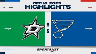 NHL Highlights | Stars vs. Blues - December 16, 2023