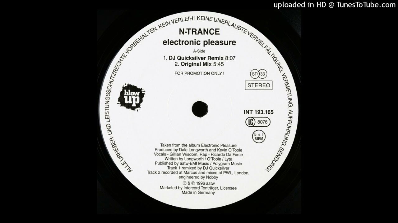 N-Trance - Electronic Pleasure (Original Mix) 1996 - YouTube