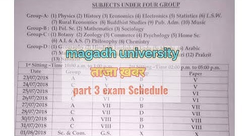 Magadh university part3 exam routin  2018