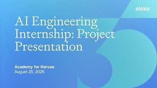 Academy for Heroes Internship in AI Engineering: Project Presentation