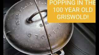 #Griswold #castIron #popcorn #antique #marketplace Griswold Dutch Oven Cast Iron
