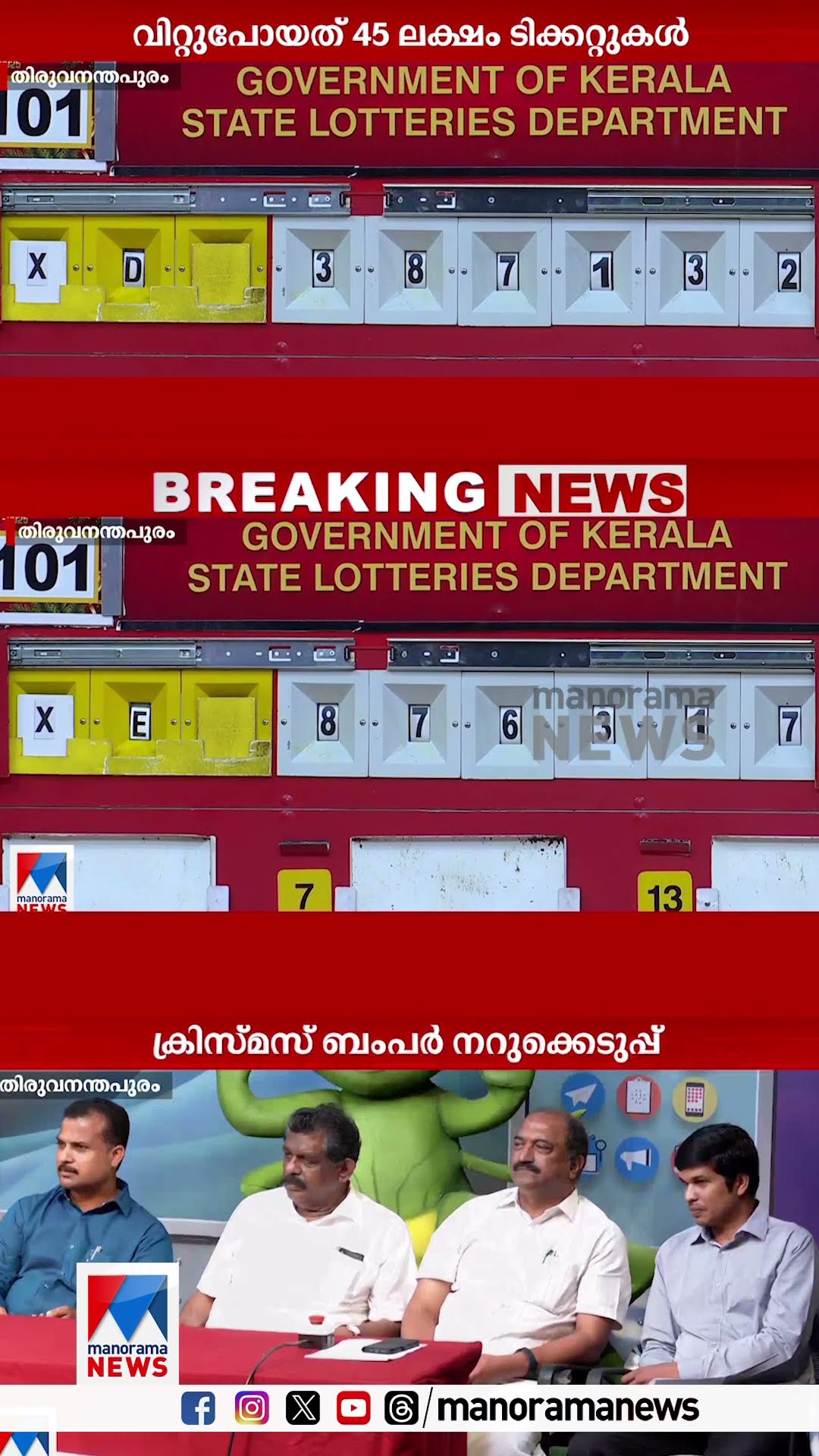 ക്രിസ്മസ് ബംപര്‍ ഒന്നാം സമ്മാനം XD 387132 ടിക്കറ്റിന് #KeralaLottery  #keralalotteryresults