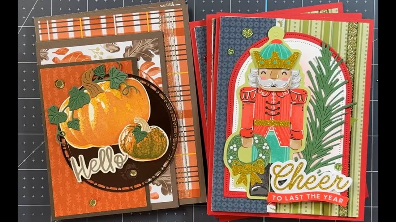 10/2025 Fun fold cards using the Beautiful Pumpkins and the Nutcracker tags kit from Stampin' Up!