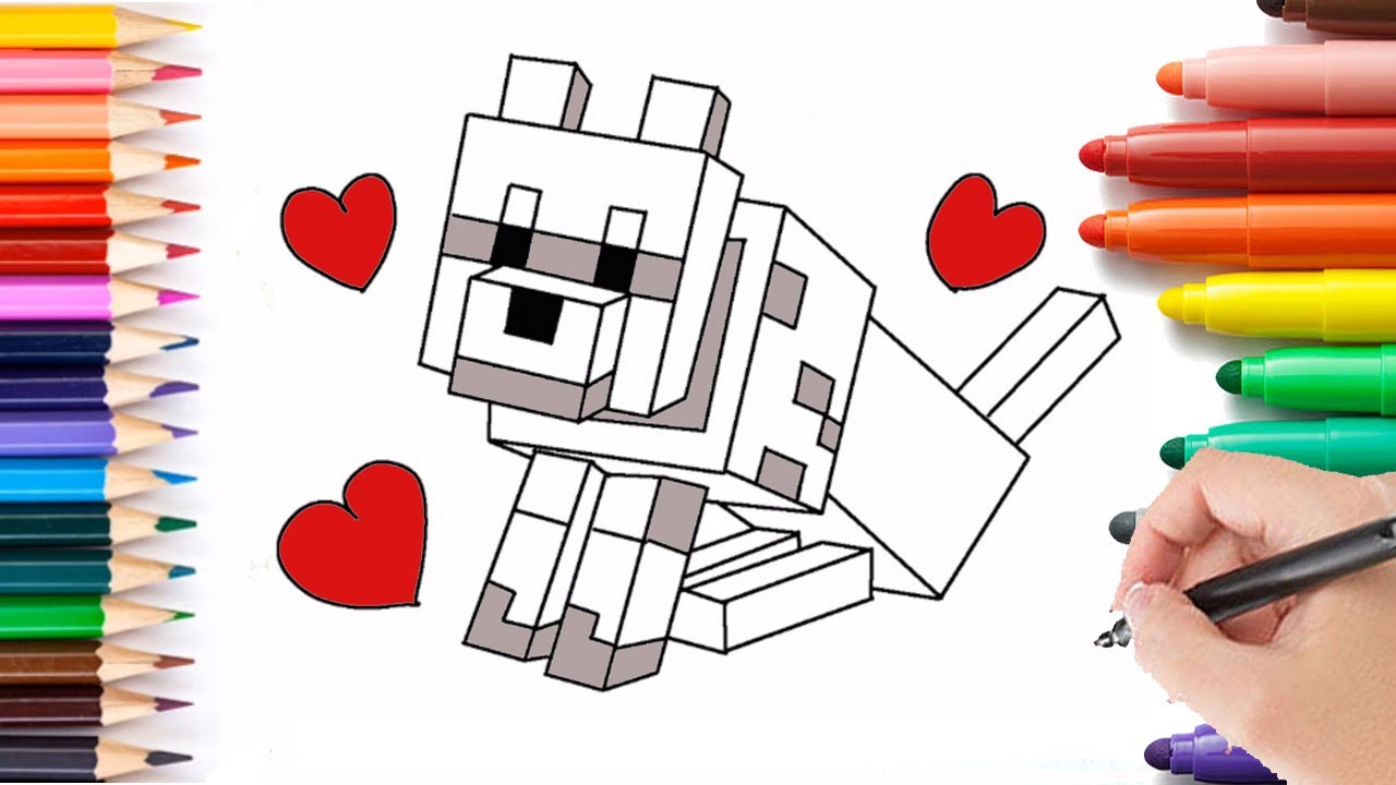 HOW TO DRAW A MINECRAFT PUPPY? HOE TEKEN JE EEN MINECRAFT HOND? YouTube