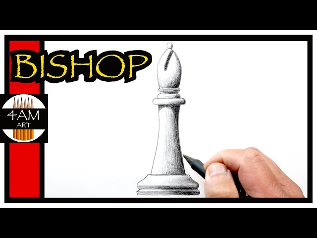 How to draw a Chess Piece Bishop Real Easy 