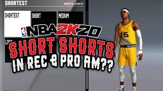 Yooo , really quick video, giving you all a heads up that in nba 2k20
we can now adjust shorts length and wear short rec pro am...