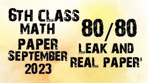 pseb 6th class math paper September 2023|| 6th class math September leak paper