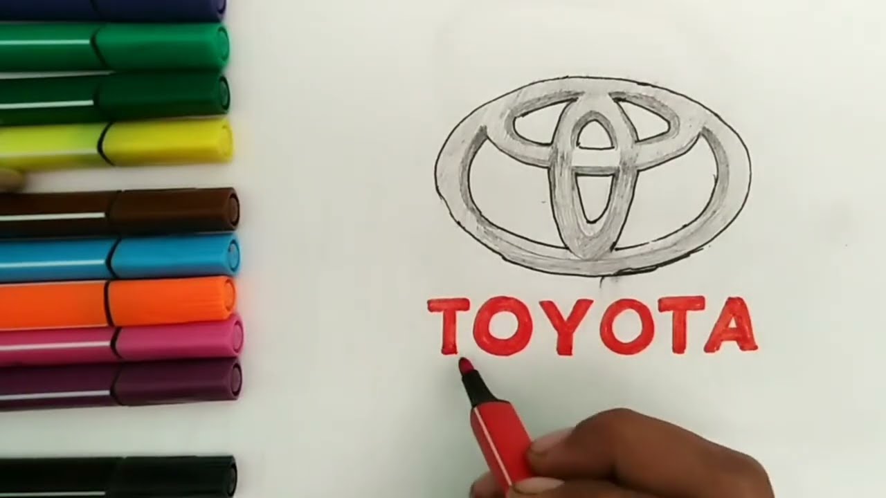 How to Draw Toyota Logo Step by Step  Easy Car Logo Drawing Tutorial
