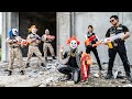 LTT Films : Couple Silver Flash Nerf Guns Fight Mr Tiger Mask Breaking Into A Transport Vehicle