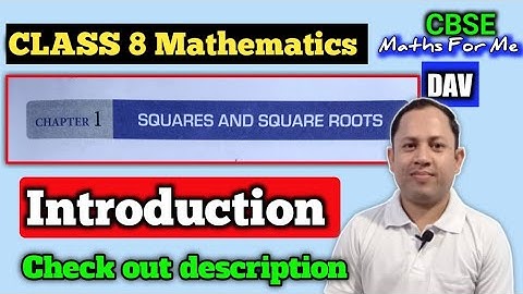 DAV class 8 maths chapter 1 square and square roots Introduction