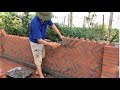 Great Creative Construction Workers Made From Bricks And Cement - Building Garden Fence