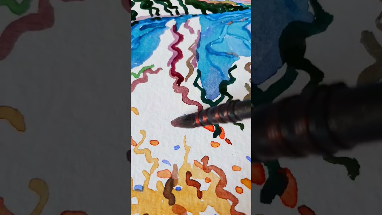 Dnipro National Park, watercolor painting 