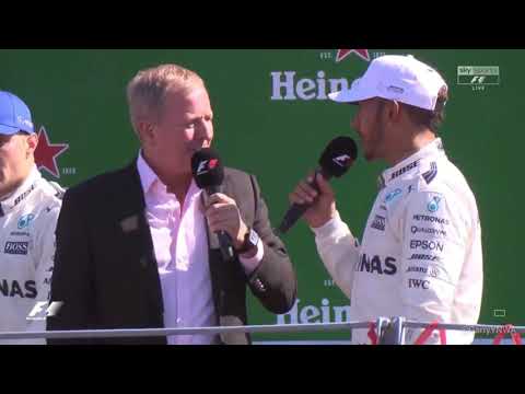 Lewis Hamilton on Monza podium .. " Mercedes power is definitely better than Ferrari power" eh oh