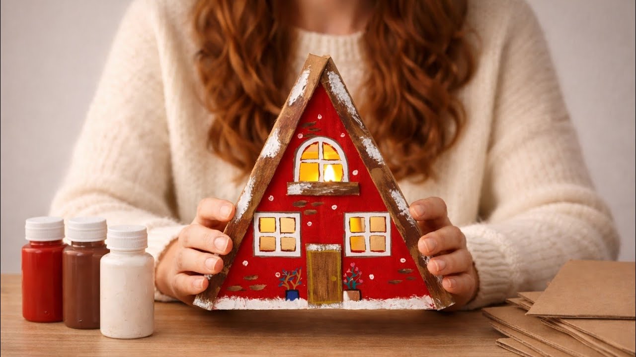 DON'T THROW AWAY YOUR CARDBOARD BOXES❗ RECYCLE THEM♻️ A GREAT WINTER DECORATION IDEA🫰 DO IT YOURSELF