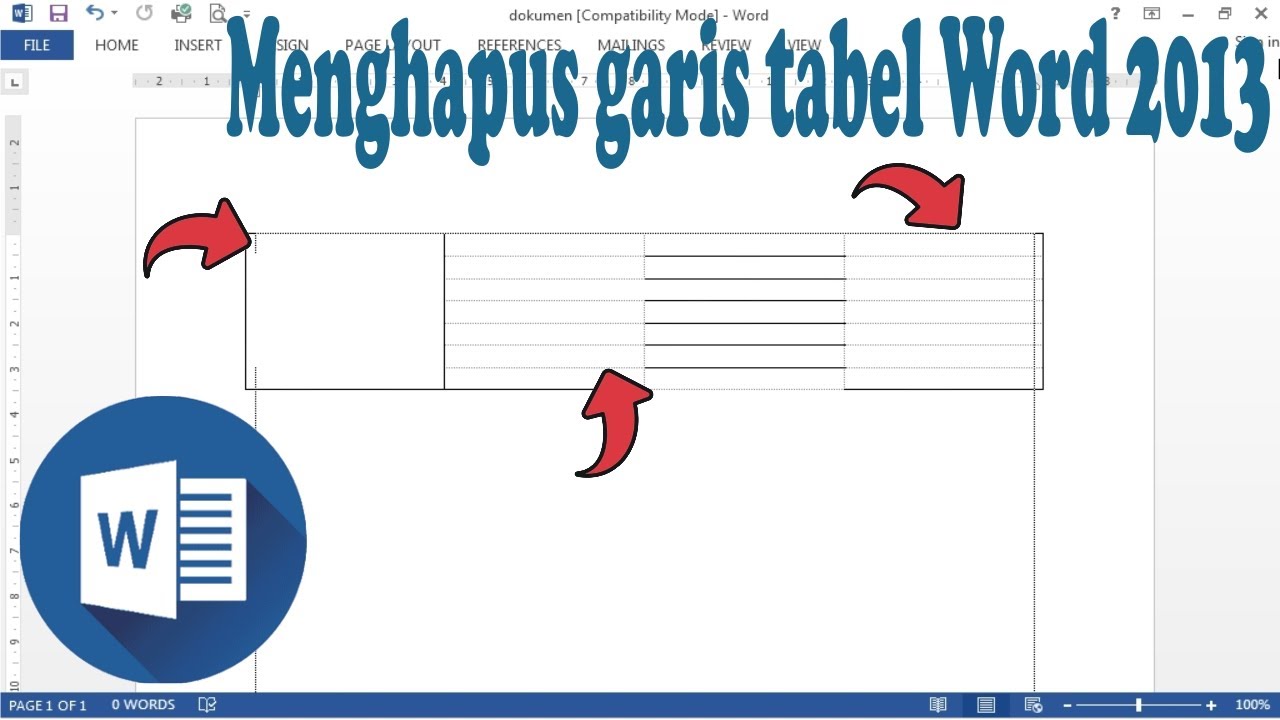 Cara Menghapus Garis Tabel Di Word