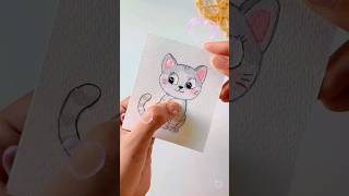 DIY Amazing 3D Moving Eye Cat Card! 🐱✨ #Shorts #Crafts #Art #thinksmartcreatemore
