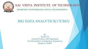 BIG DATA ANALYTICS (17CS82)