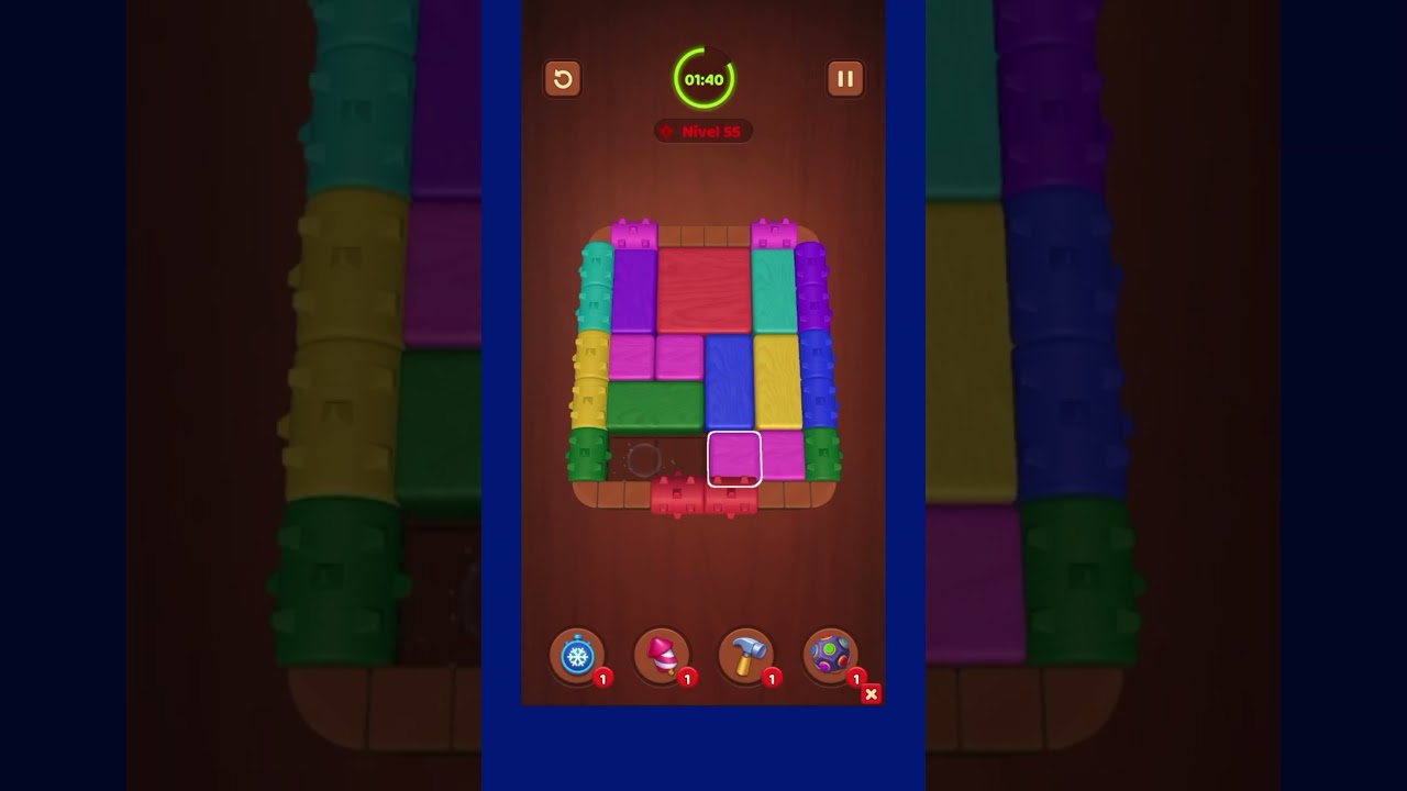 Wood Block Jam - Level 55 Solution (Fast & Easy)