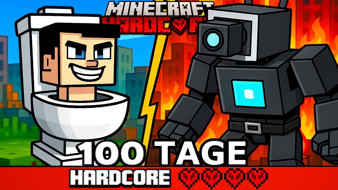 Ich habe 100 TAGE als ein SKIBIDI TOILET in Minecraft Hardcore überlebt!