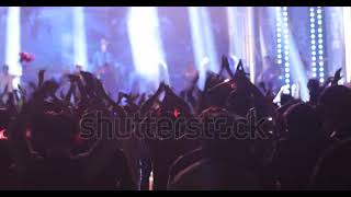 Silhouettes of Audience Waving Arms (Royalty-Free Stock Footages )